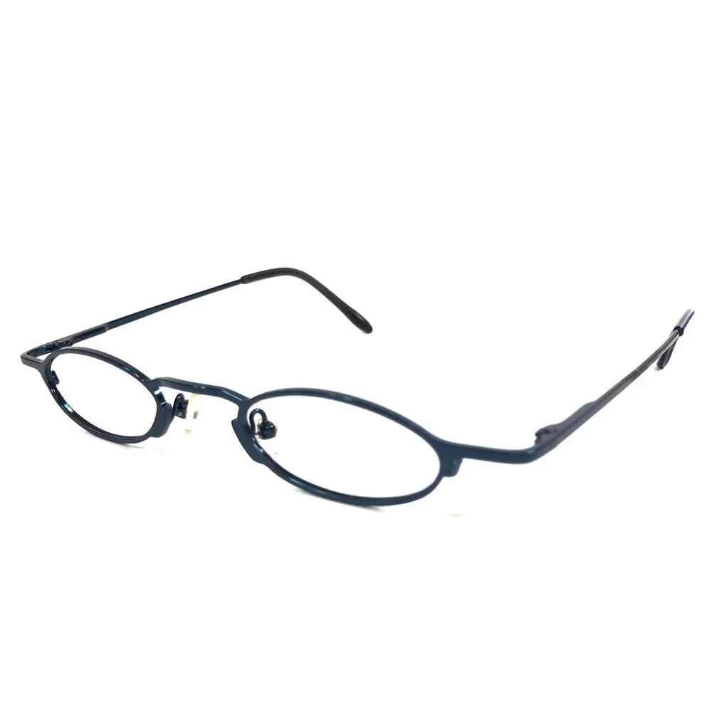 ogi Petite Eyeglasses Frames 9010 COL. 68 Navy Blue Oval Wire Rim 40-22-131